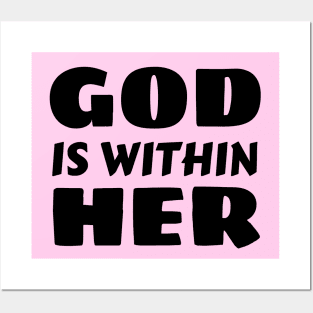 God Is Within Her | Christian Typography Posters and Art